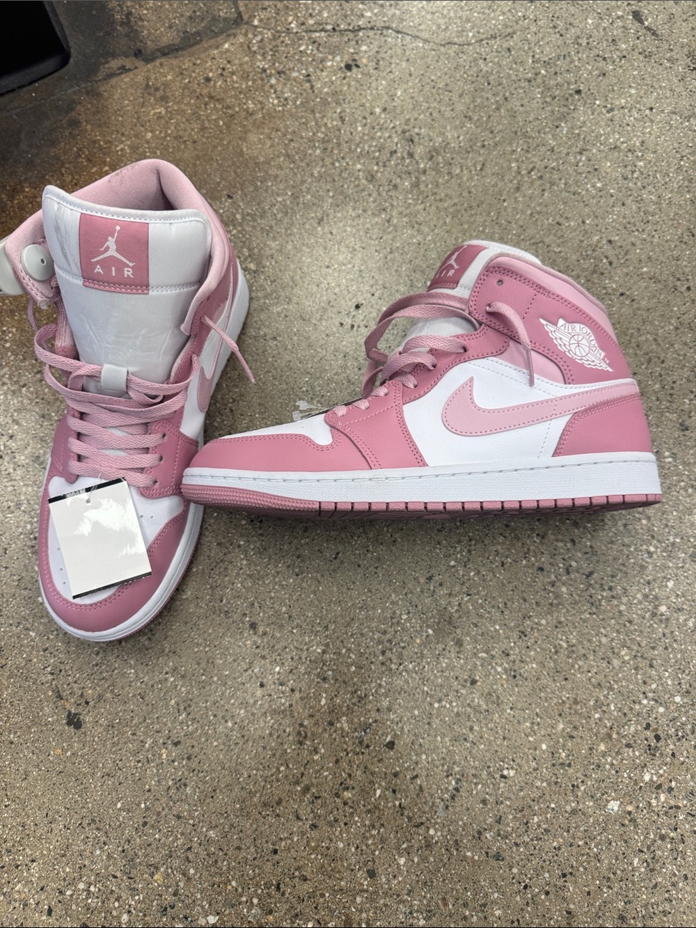 Jordan Air 1 Mid Women’s Sneakers - Pink & White size 11 good condition